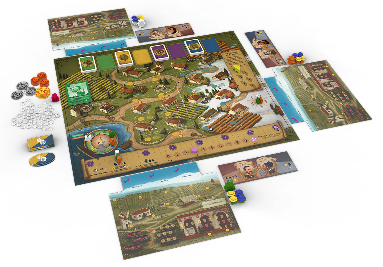 Viticulture World (Cooperative Expansion) game setup